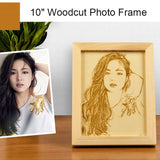 10-inch woodcut photo frame