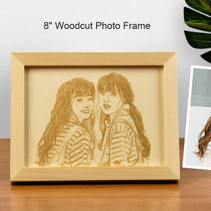 8-inch woodcut photo frame