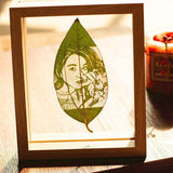Personalized Photo Leaf Carving - couple