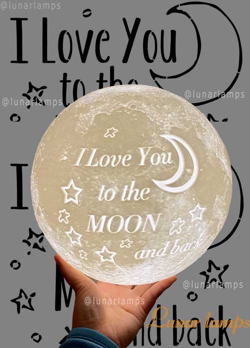 Personalized Moon Lamp with Photo Text Emoji over 5 years