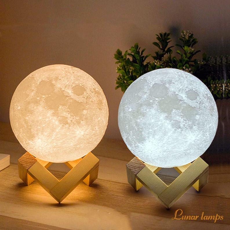 Original Moon Lamp 8in, 2 Colors 3D