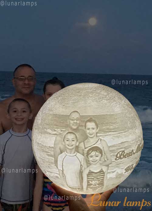 Personalized Moon Lamp with Photo Text Emoji over 5 years